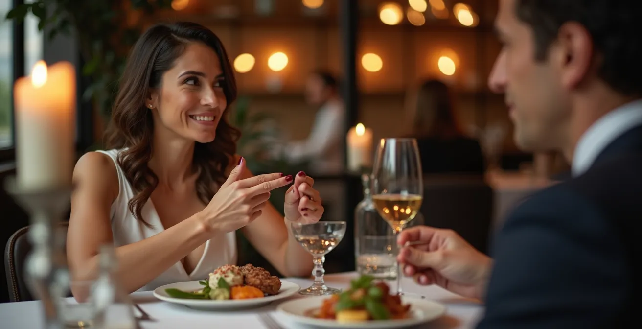 Moment d'émotion lors du service d'un plat gastronomique