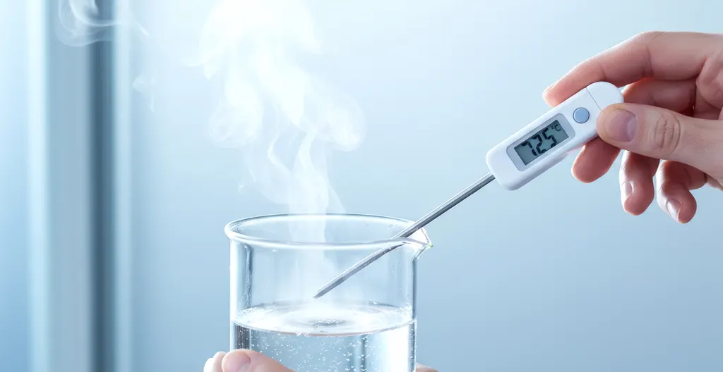 Thermomètre de cuisine mesurant la température de l'eau pour le pétrissage